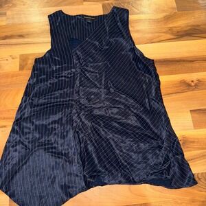 Banana Republic Womens Sleeveless Striped Asymmetrical Hem Top Size L holiday